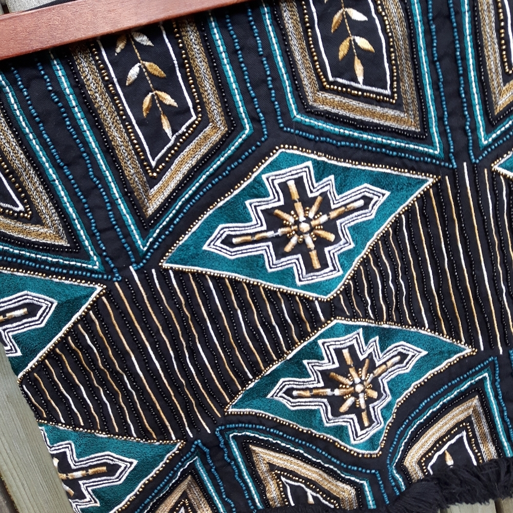 Size 4 H&M beaded fringed mini skirt - Picture 8 of 12